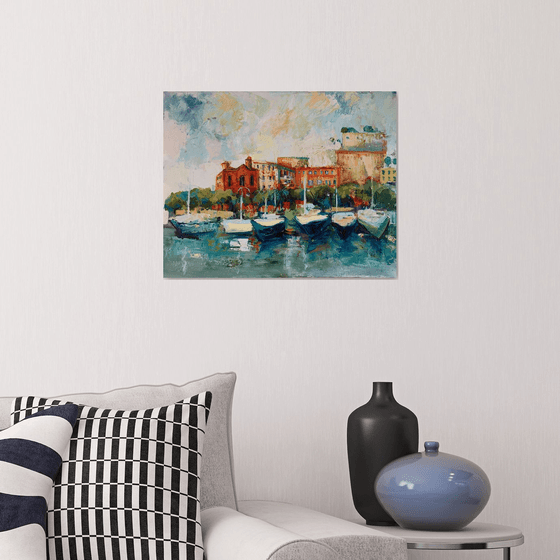 Cityscape with boats