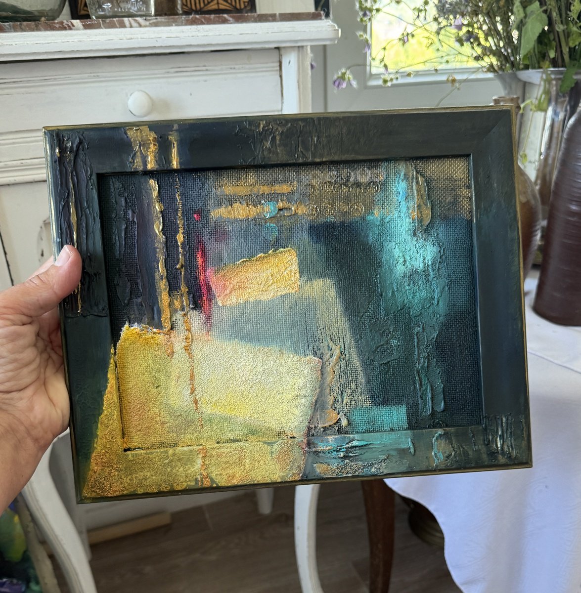 Abstract Painting By Olha Laptieva, 11 X 9", Night Adventures Sf, Original Artwork