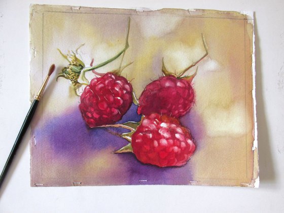 Wild Raspberry Watercolor
