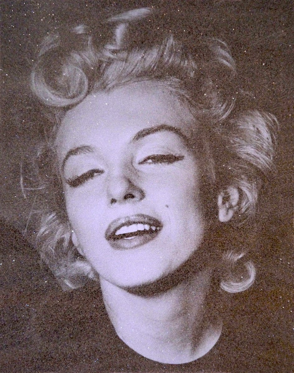 Urban And Pop Portrait Screenprint By David Studwell, 31 X 35, Marilyn Monroe-Powder Blue, Original Artwork