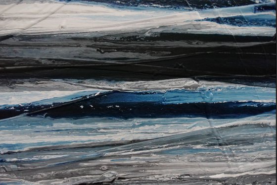 Prushed Arctic 200cm x 80cm Blue Grey Abstract Art