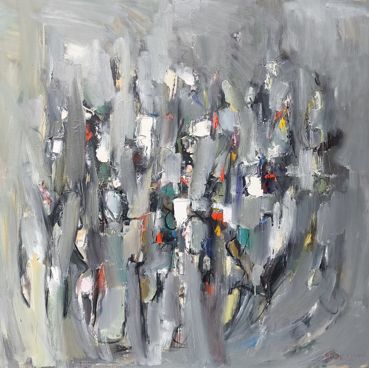 Grey And Silver Symphony By Vlas Ayvazyan, 39 X 39, Artwork For Sale On Artfinder