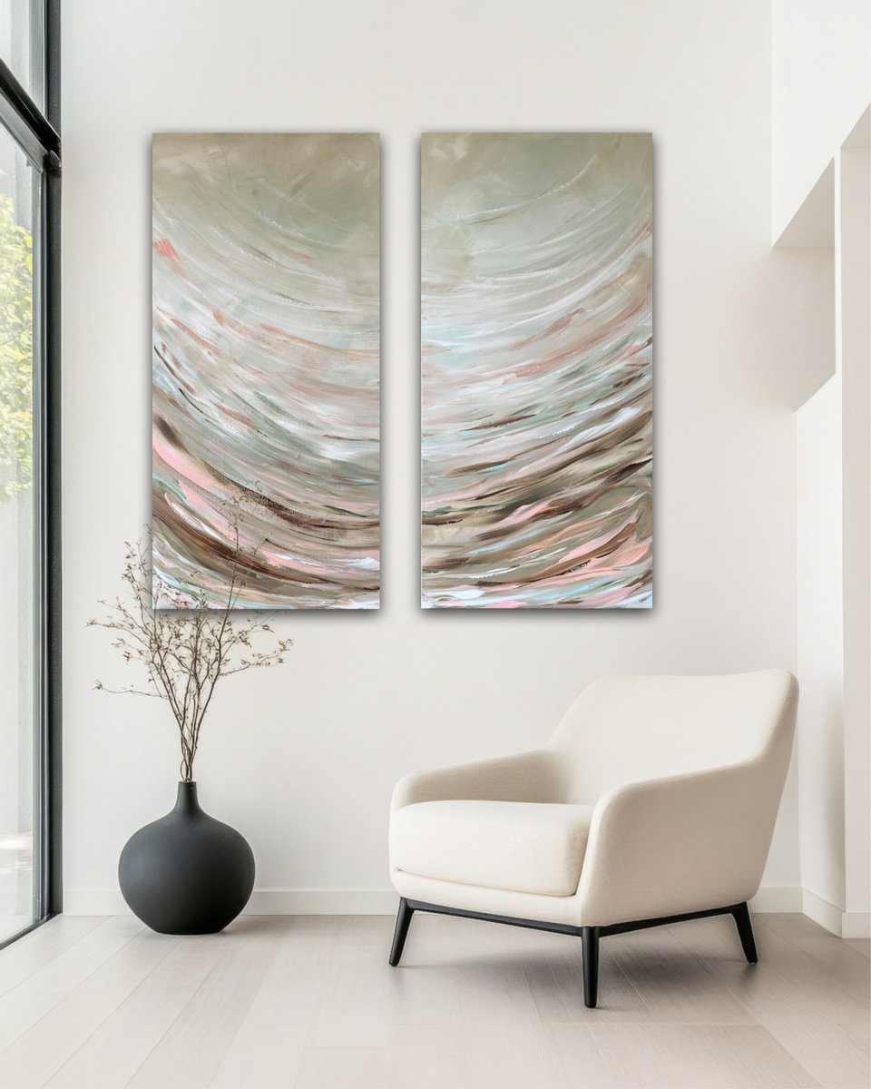 Abstract Landscape Acrylic Painting By Ivana Gigovic, 39 X 39, Lunar Waters No 5, Original Artwork