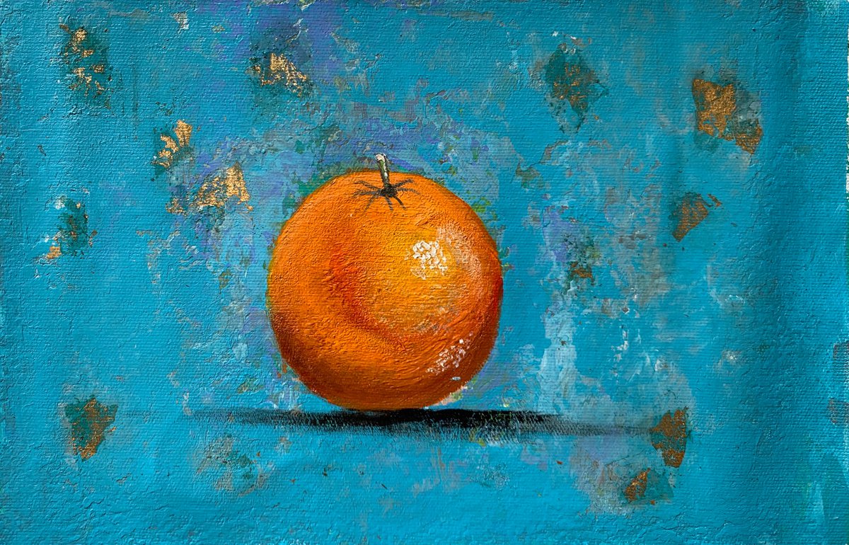 Orange !! Rustic !! Still Life !! Kitchen Art !! by Amita Dand