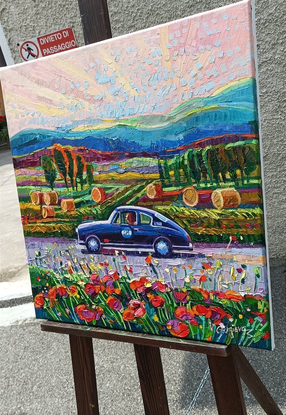 A Porsche and the poppies