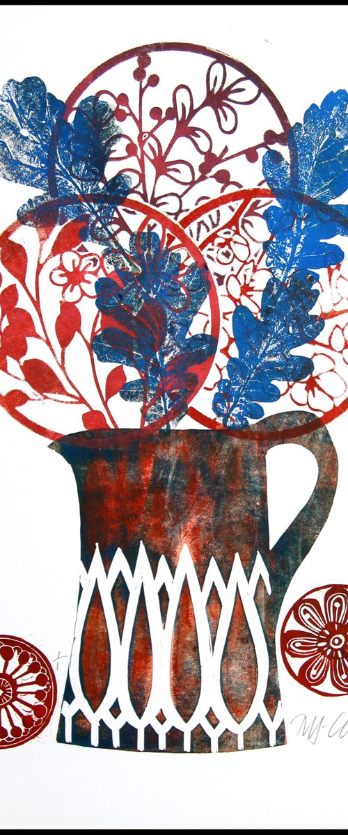 Oak leaves in a jug by Mariann Johansen-Ellis
