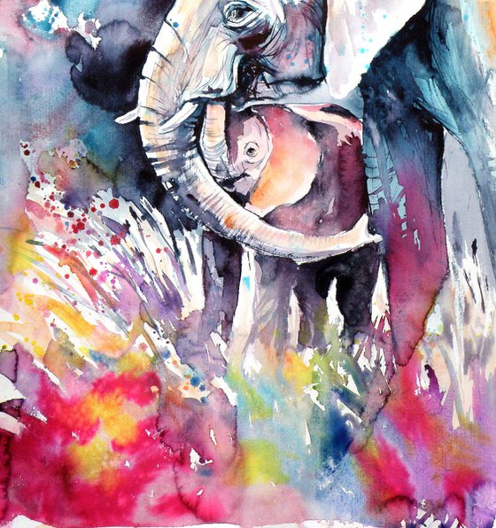 Elephant with baby