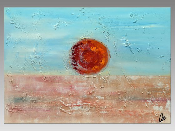 Red Sun - Abstract - Acrylic Painting - Canvas Art - Wall Art