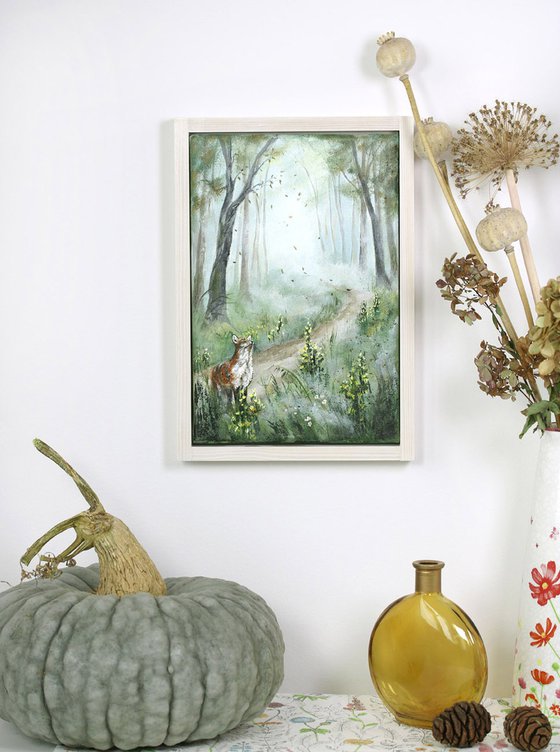 Fox in the Rustling Woods framed