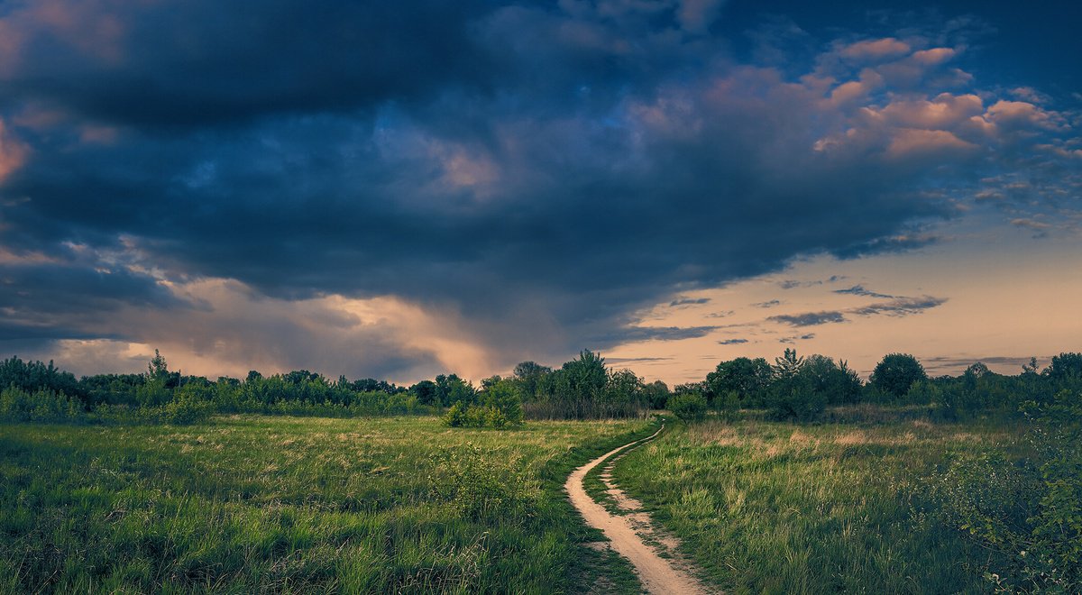 Photorealistic Landscape Photograph By Valerix, 39 X 22", The Road To The Storm., Original Artwork
