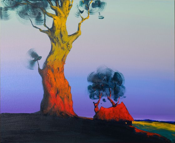 Glowing Tree on Hill
