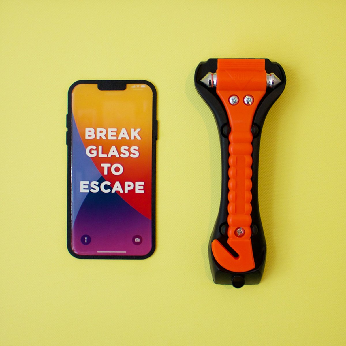 Still Life Collage By Angus Vine, 14 X 14, Break Glass To Escape, Original Artwork