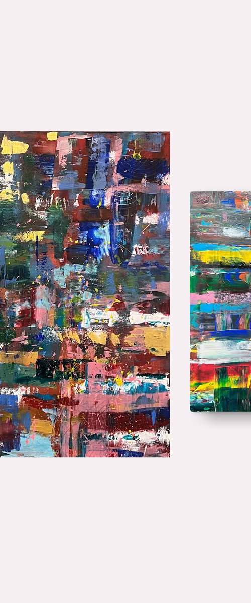 Prosperity Spring lines, diptych by VICTO