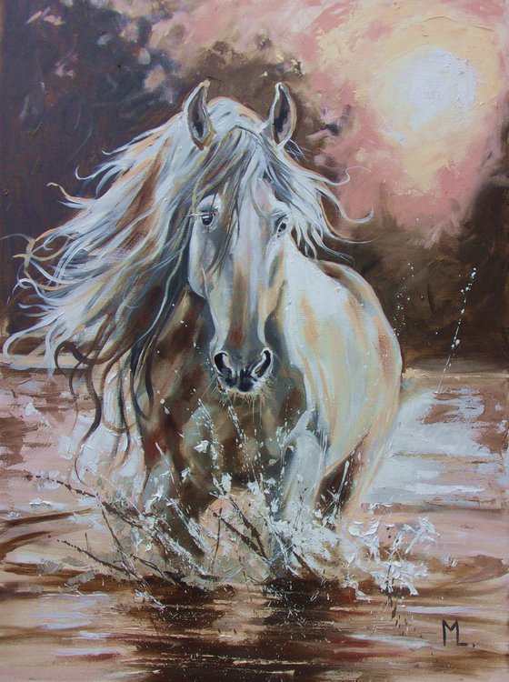 " MORNING DREAM WHITE HORSE "