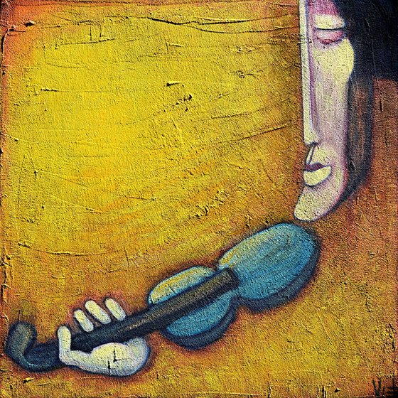 Vuur Viool  (60x60x3.8cm)