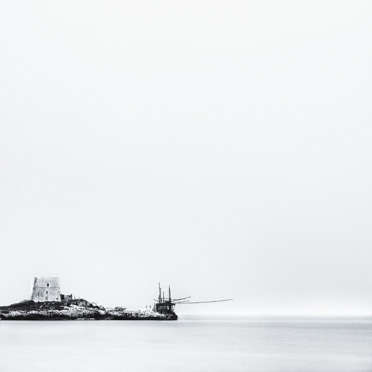 Impressionistic Landscape Photograph By Karim Carella, 33 X 33", Trabucco 2 (Studio 4), Original Artwork