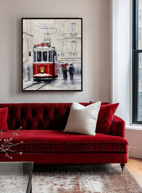 Red Tram in Istanbul