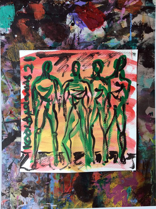 'Four Male Figures' by Koola Adams