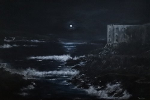 'Clifftop castle under moonlight' by Paul CARTER