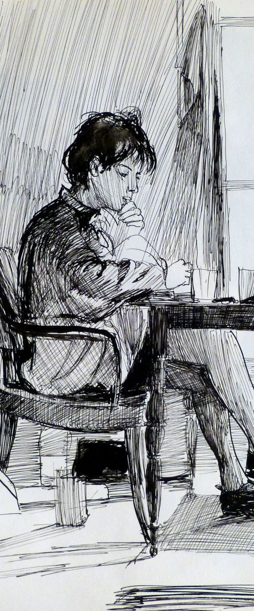 Student 9, 24x31 cm by Frederic Belaubre