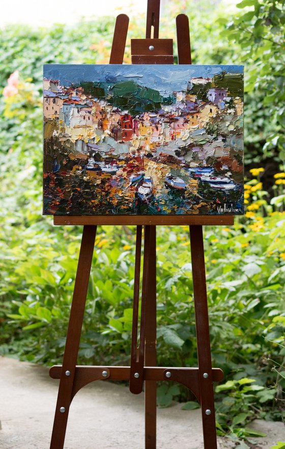 Riomaggiore, Cinque terre - Italian Landscape painting