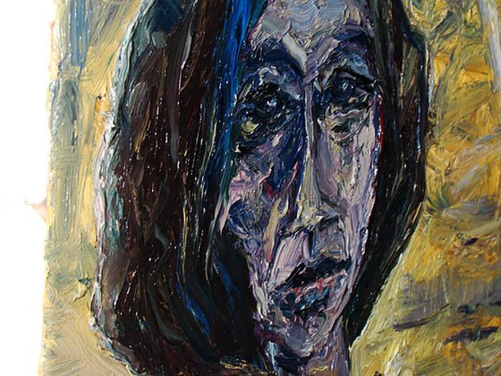 Original Oil Painting Expressionism Modern Portrait