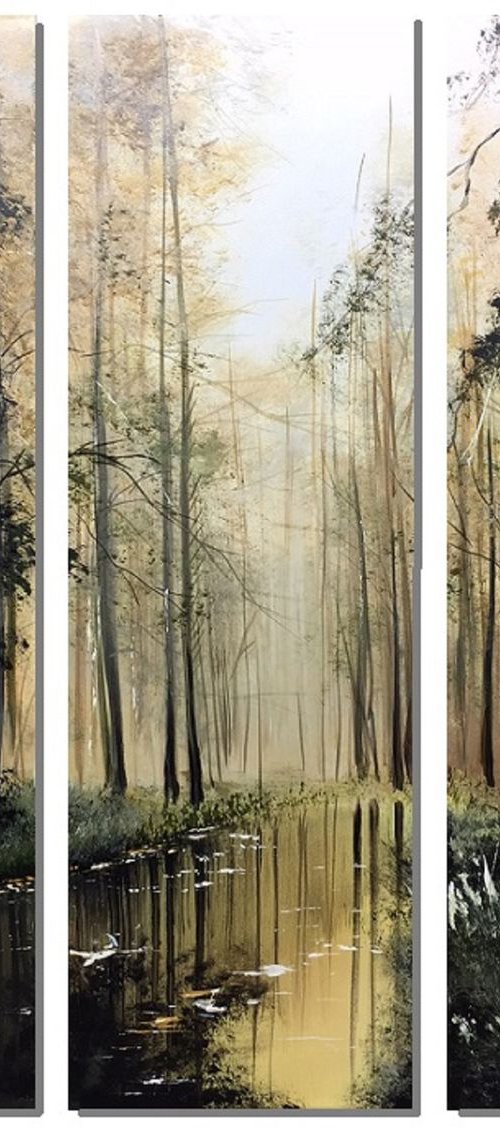 action. landscape. Part 3. --- 3x(20x60)cm by Eka Peradze