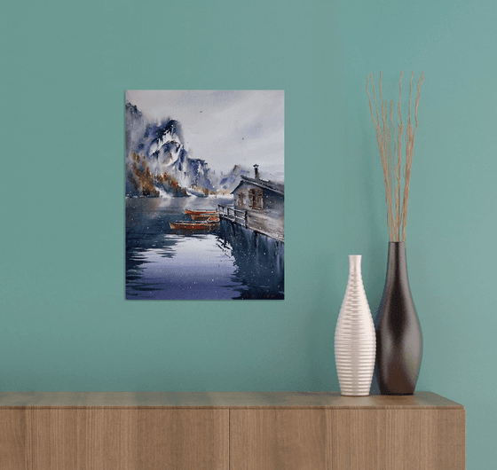 Boats on Lake Braies, Italy