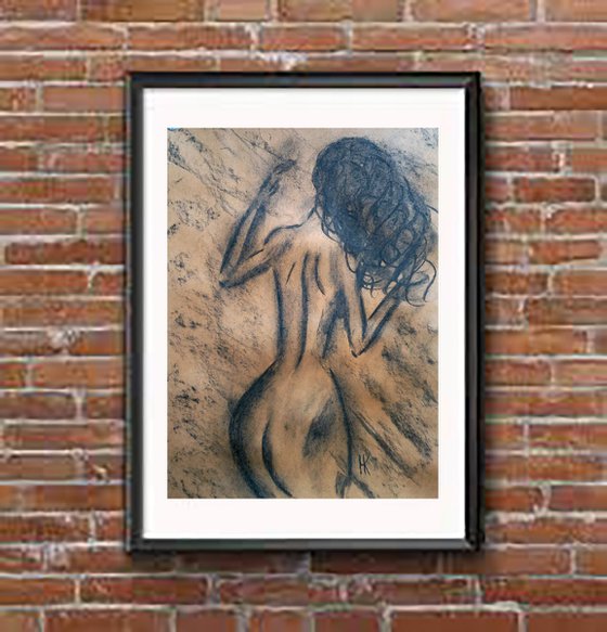 Female Nude Charcoal Art