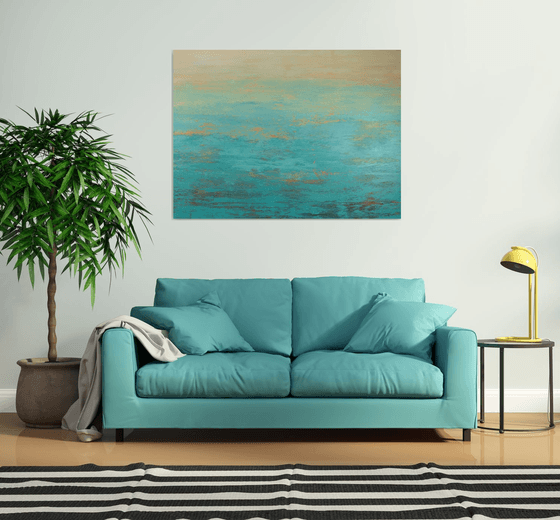 Aqua Beach - Modern Abstract Expressionist Seascape