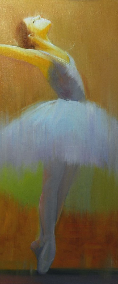 Contemporary dance painting, figurative oil art - Symphony of Flight by Yuri Pysar