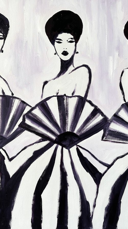 Ladies with the Violet Fans by Kristina Mallen