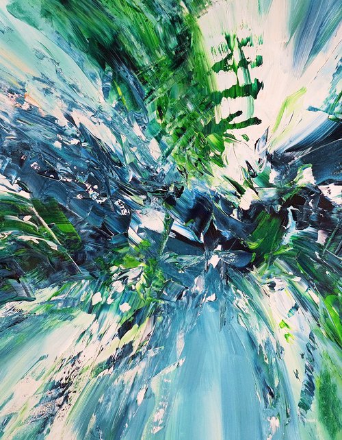 Turquoise Blue Waves C 2 by Peter Nottrott