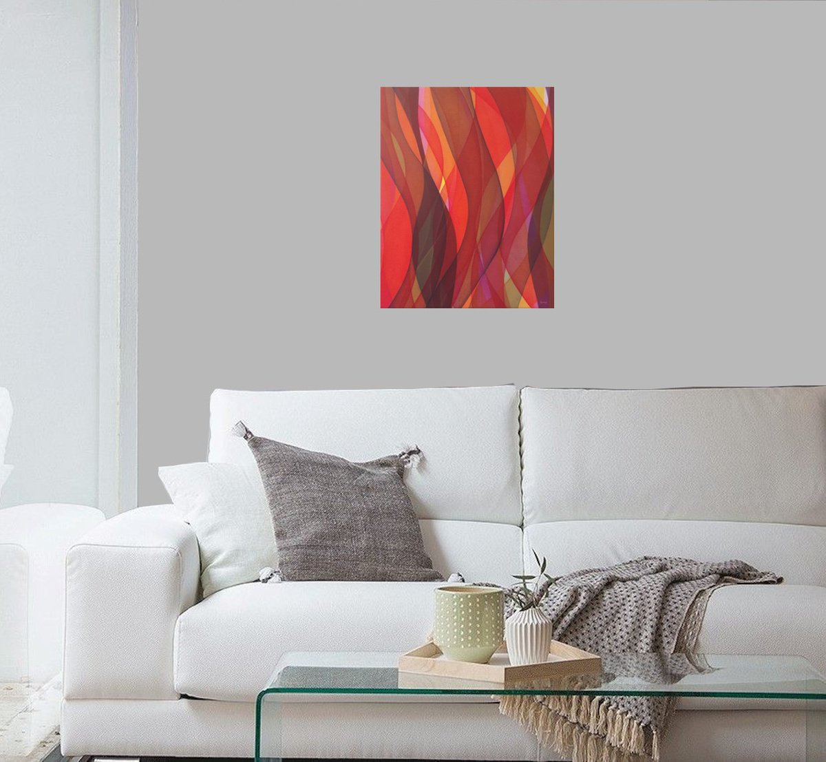 Abstract in orange red III by Brenda Daniela