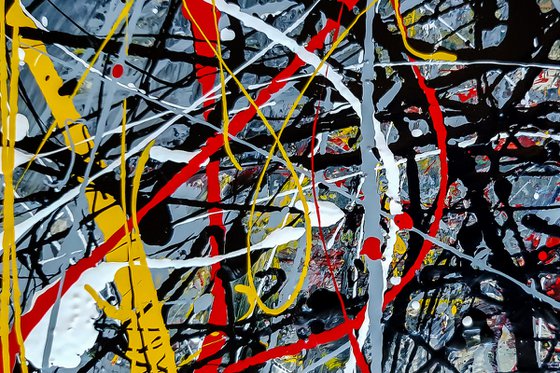 - Through the Chaos - Abstract expressionism JACKSON POLLOCK style enamel on canvas