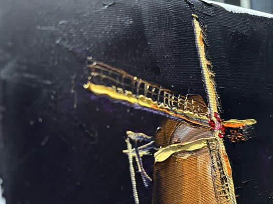 Windmill at night. Plein Air