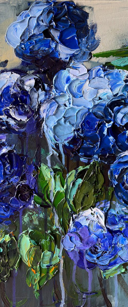 Indigo Hydrangea — Blue Floral by Mily Art