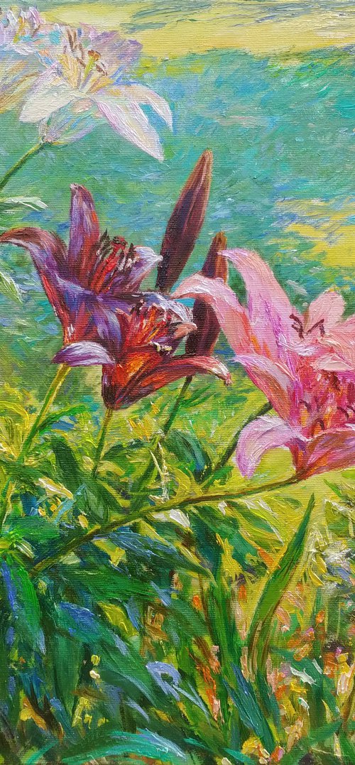 Sunny siesta. Lilies. by Svitlana Gunchenko
