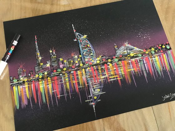 Dubai Skyline at night -