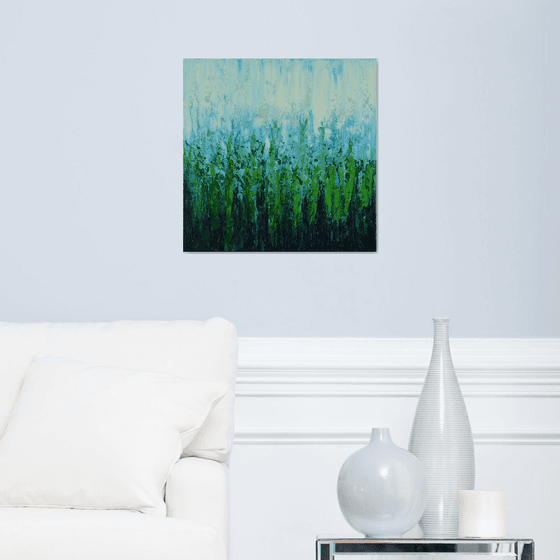 Green and Blue - Textured Nature Abstract Painting