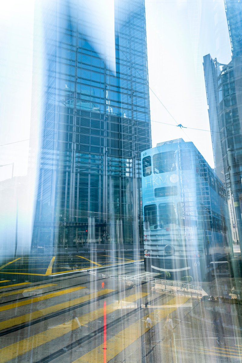 Urban And Pop Cityscapes Photograph By Sergio Capuzzimati, 16 X 24", Leaving Central_Blue, Original Artwork