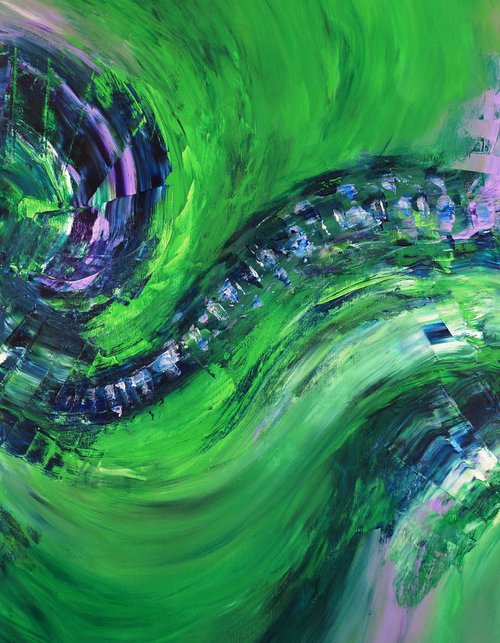 Green Blue Abstraction C 1 by Peter Nottrott
