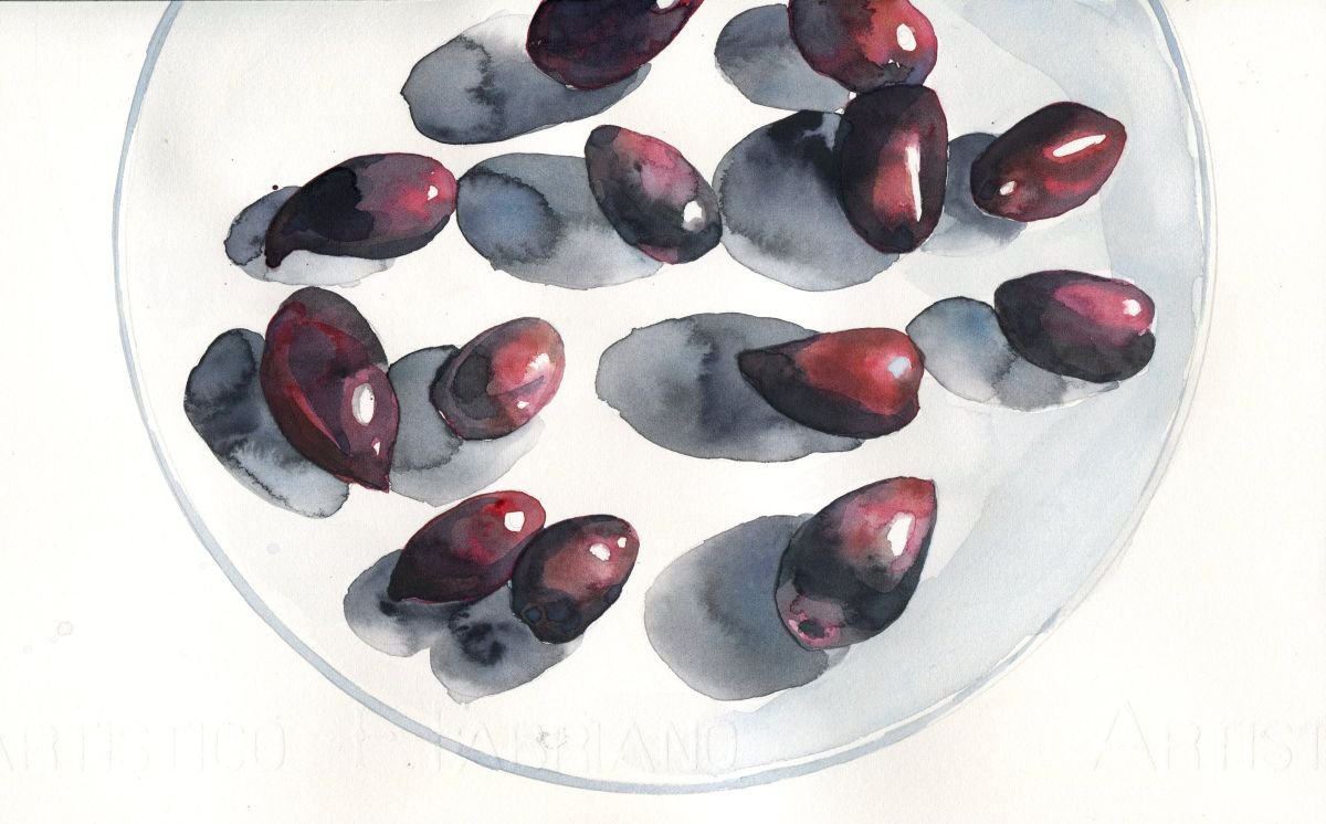 Olives on Plate by Hannah Clark
