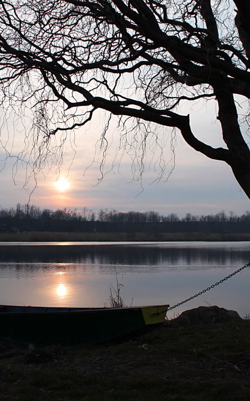 Sunset on the lake by Sonja  Čvorović