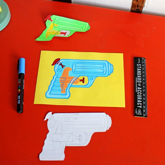 Water Pistol Pop Art Painting