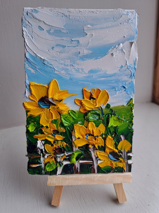 Sunflower mini painting