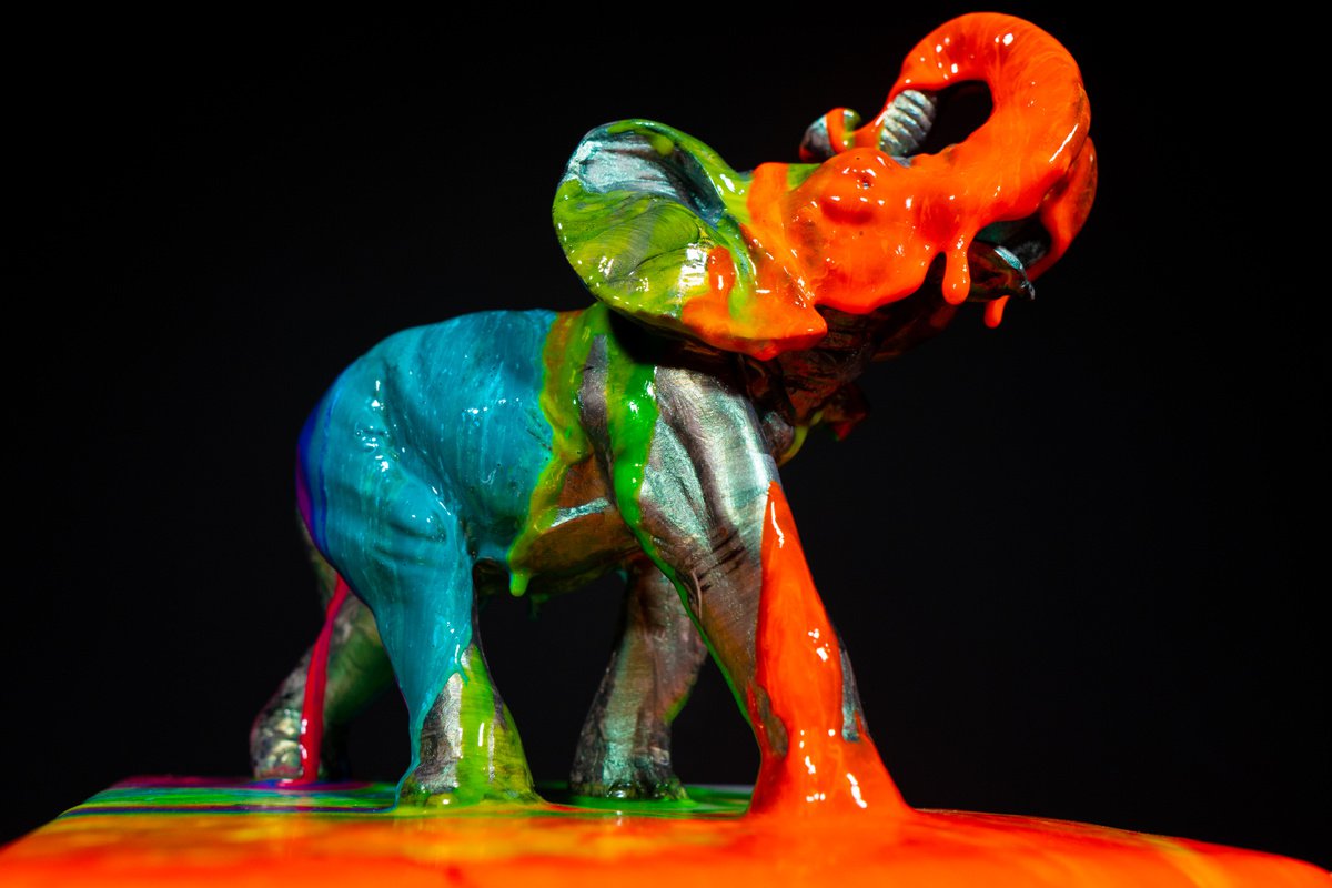 Elephant in color Lava by Antoni Dragan