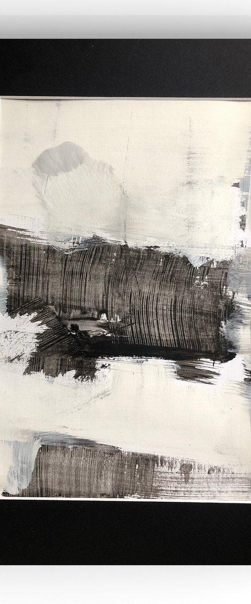 Whistling bird. Black and white abstract. by Ilaria Dessí