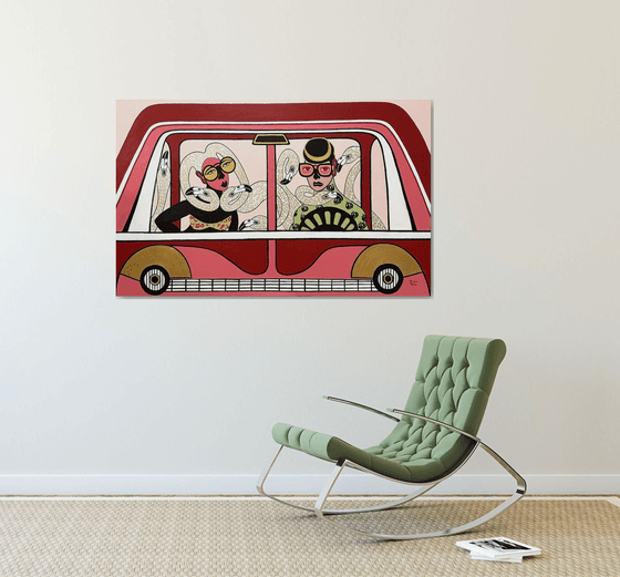 Driving with flamingos