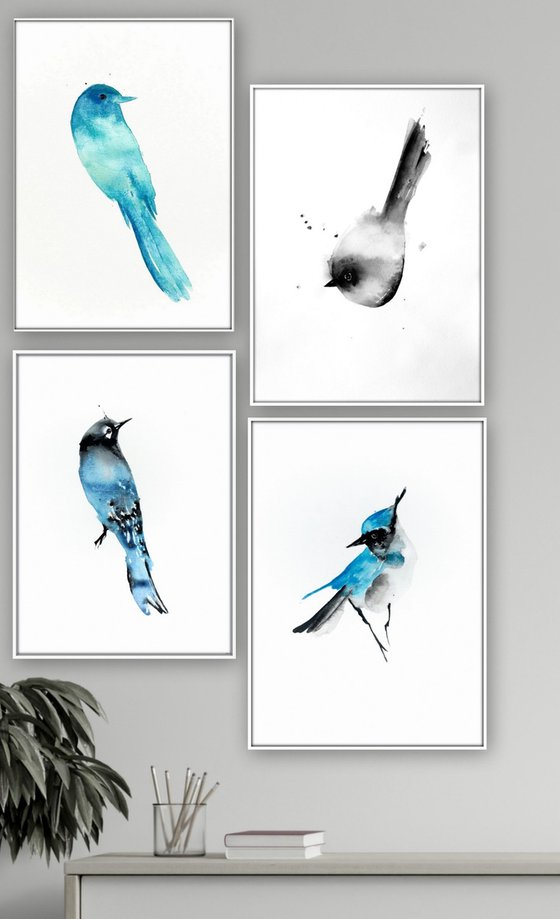 Set of 4 Bird Artworks.